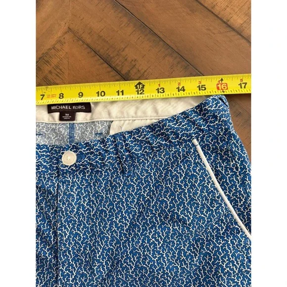 Michael Kors Men's Size 32 Blue Sea Coral Print Shorts Nautical Vacation Cruise - Picture 5 of 6